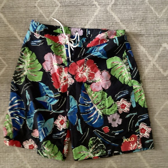 Men's Vintage Polo Ralph Lauren Swim Trunks Size 34 Floral All Over Print - Picture 1 of 3